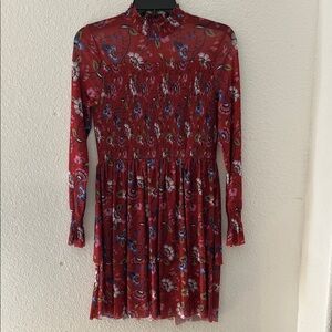 Chelsea & Violet Burgundy Floral Long Sleeve Dress